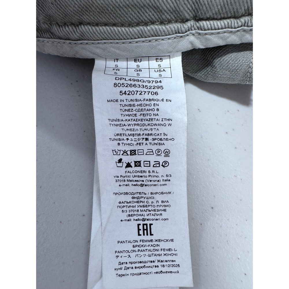 Falconeri Women Sage Green Cotton Linen Wide Leg Pleated Pants Size Small - Picture 5 of 9